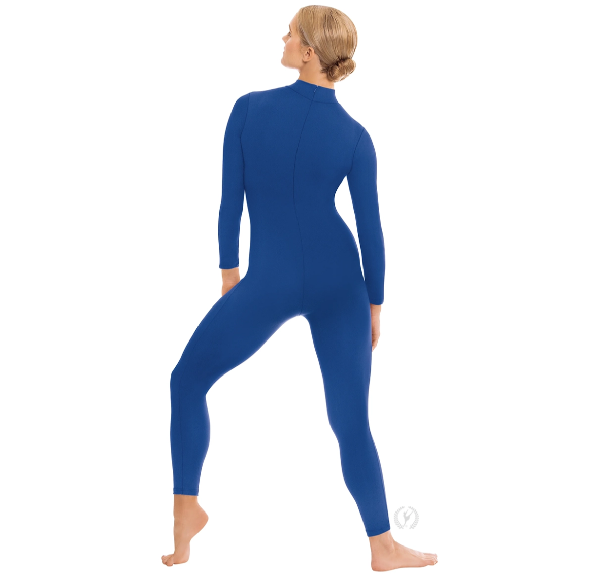 Eurotard Adult Microfiber Zipper Back Mock Neck Long Sleeve Unitard