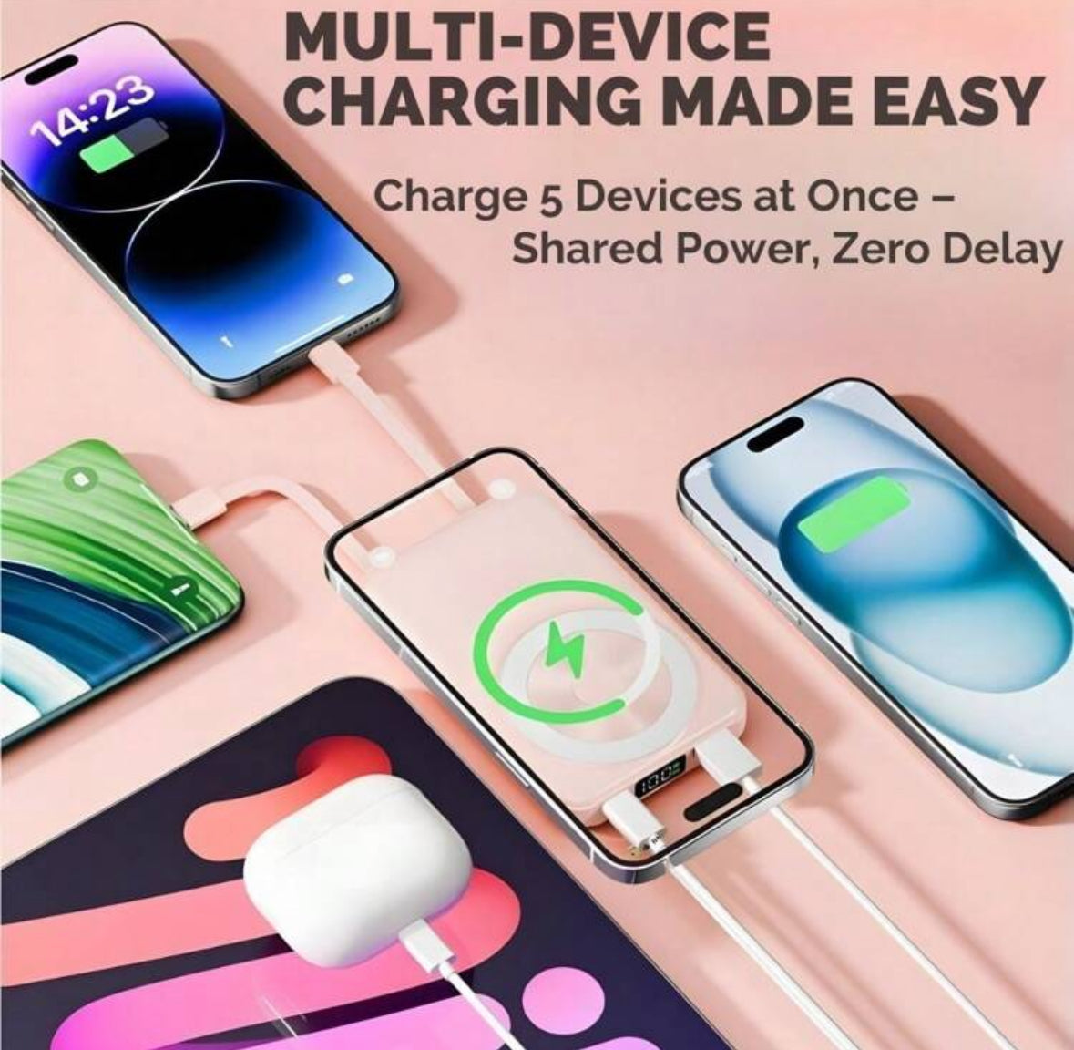 LuxeMagnetic Portable Charger – Slim, Sleek & Powerful On-the-Go Charging