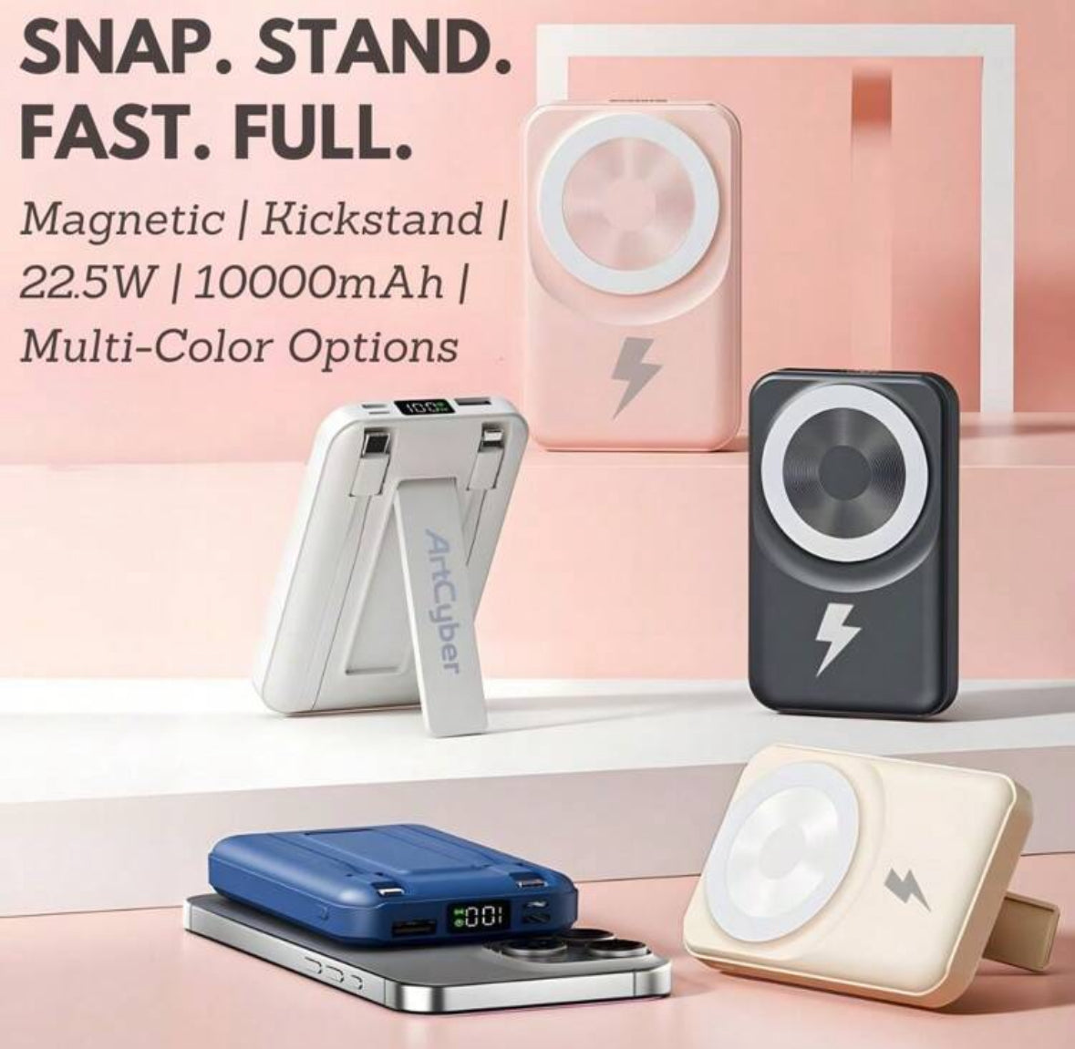 LuxeMagnetic Portable Charger – Slim, Sleek & Powerful On-the-Go Charging