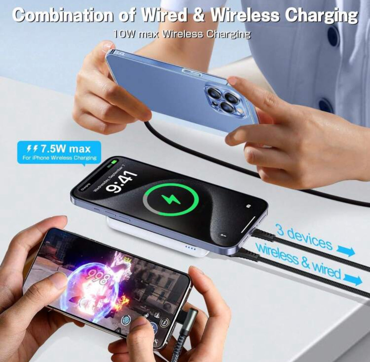 LuxeMagnetic Portable Charger – Slim, Sleek & Powerful On-the-Go Charging