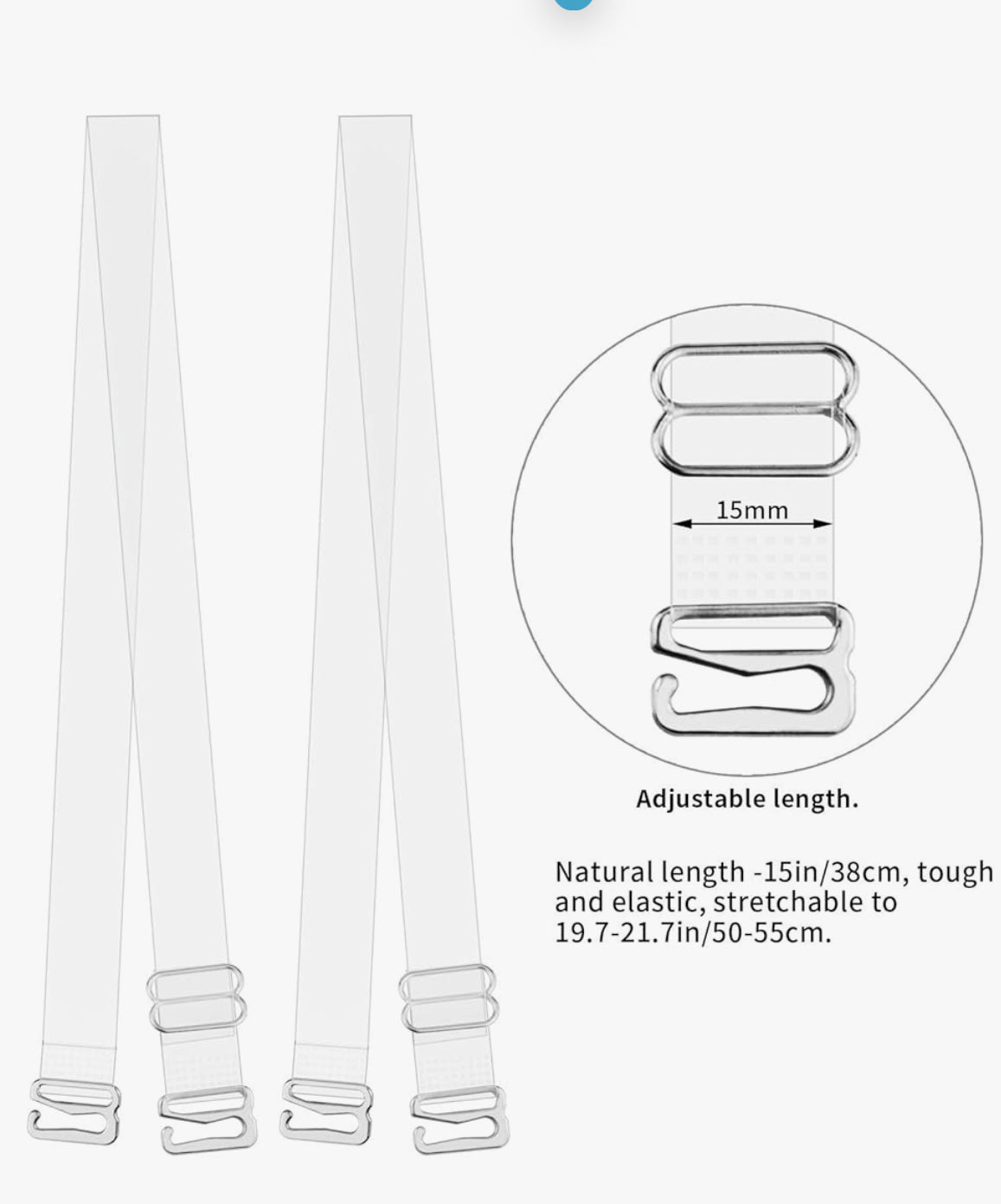 LuxeClear Bra Straps Invisible Transparent Shoulder Bra Strap Replacement