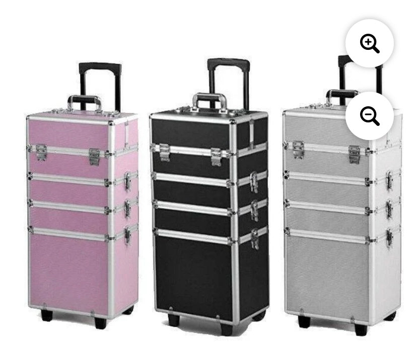 Aluminum 4 in 1 Rolling Cosmetic Trolley Organizer