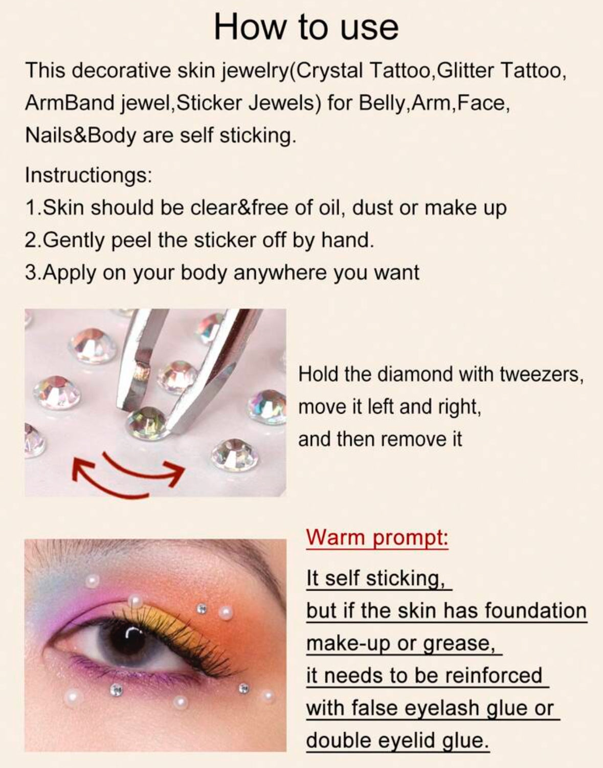 LuxeGems Face, Eye and Body Stickers