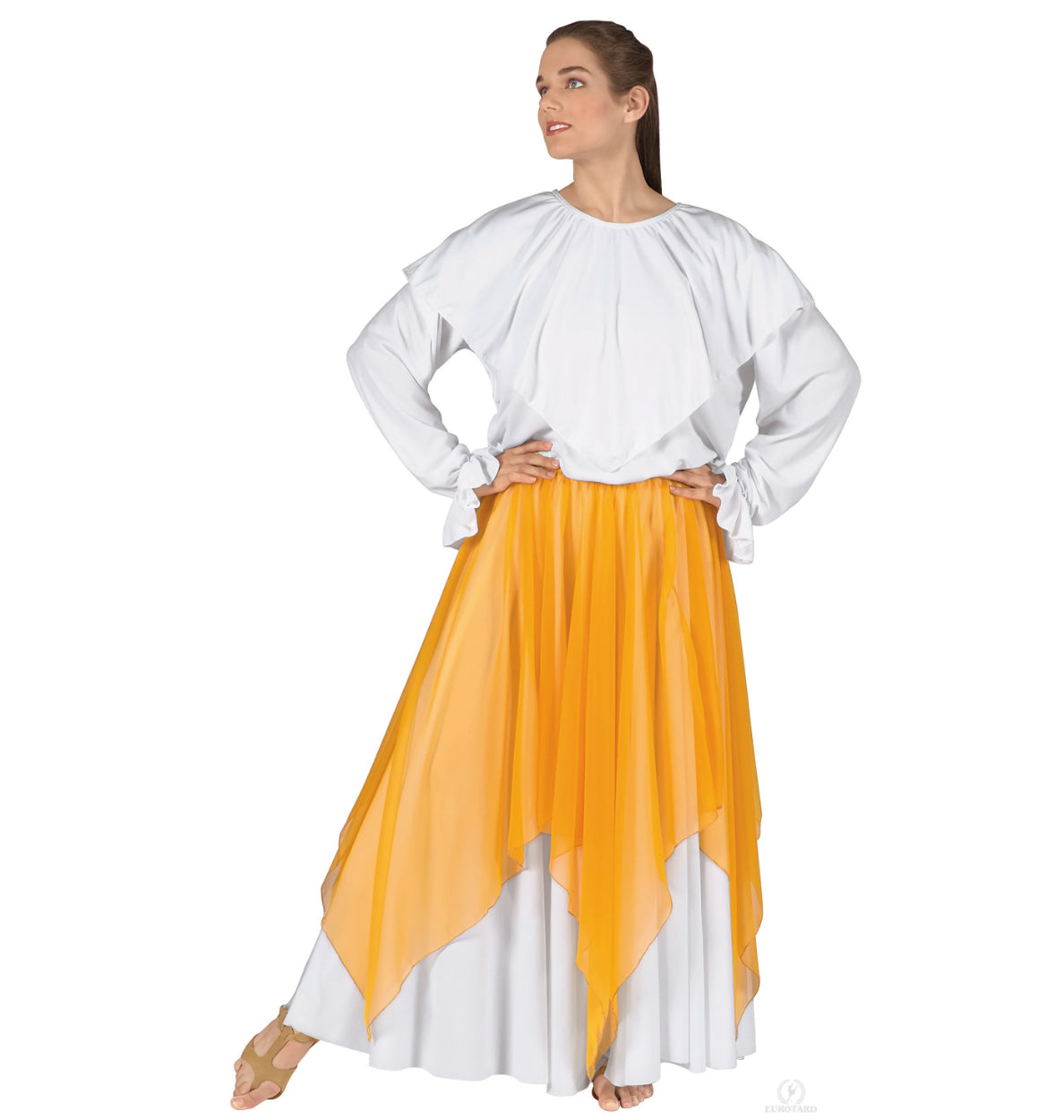 Eurotard Womens Sheer Devotion Single Layer Chiffon Drape and Skirt Praise Overlay