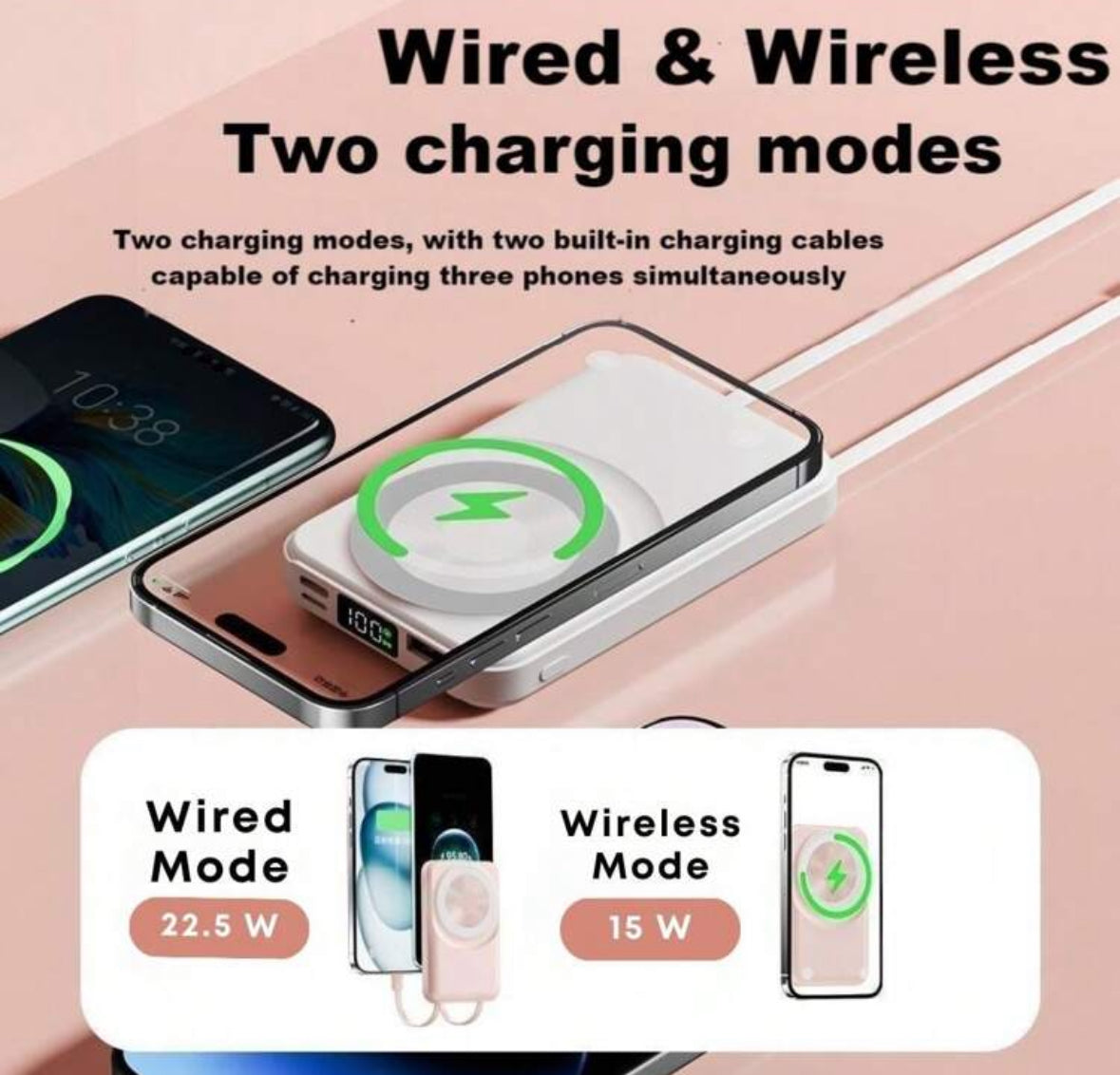 LuxeMagnetic Portable Charger – Slim, Sleek & Powerful On-the-Go Charging