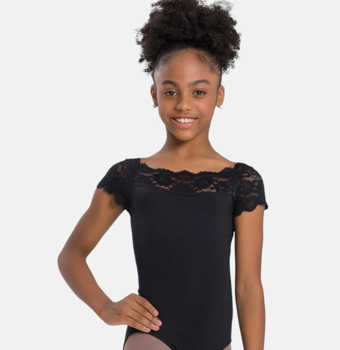 SoDanca Children Tilly Short Sleeve Leotard with Lace