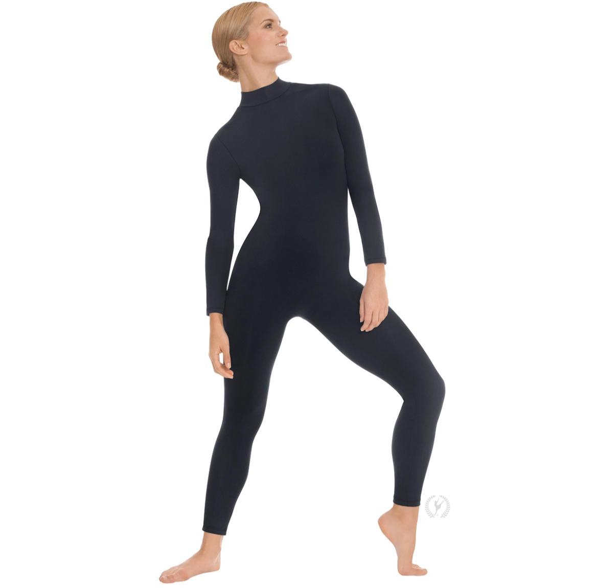 Eurotard Adult Microfiber Zipper Back Mock Neck Long Sleeve Unitard