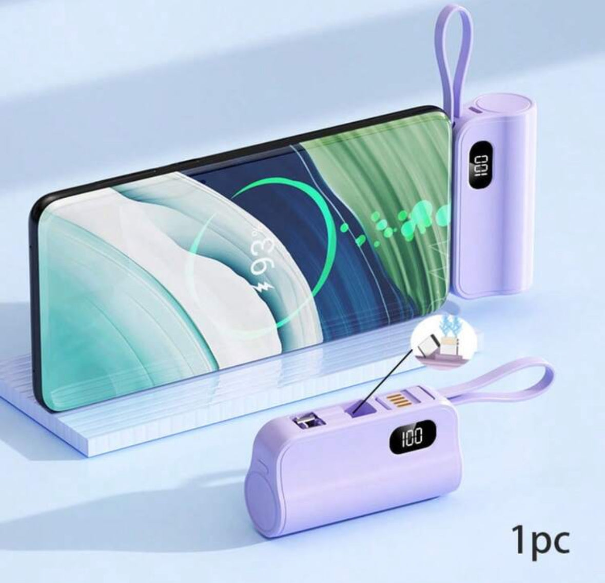LuxeMini Portable Charger – Round, Sleek & Powerful On-the-Go Charging