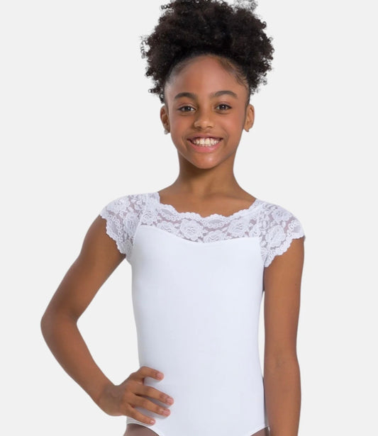 SoDanca Children Tilly Short Sleeve Leotard with Lace