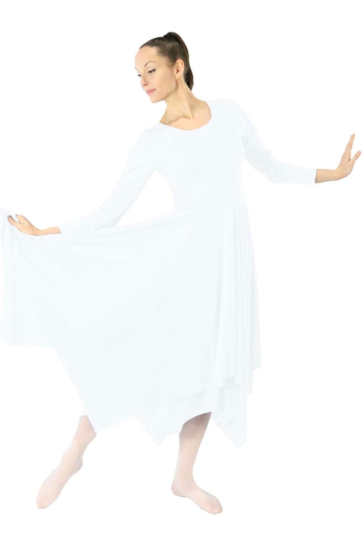 Danzcue Womens Handkerchief Long Sleeve Dance Dress
