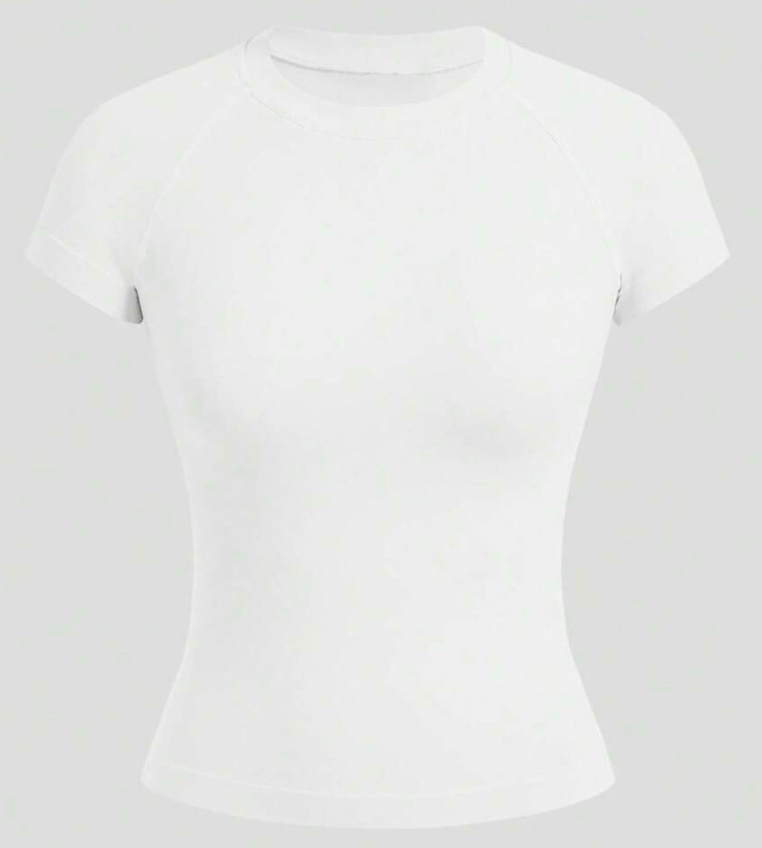 Men’s Solid Color Fitted Seamless Short Sleeve Sports T-Shirt
