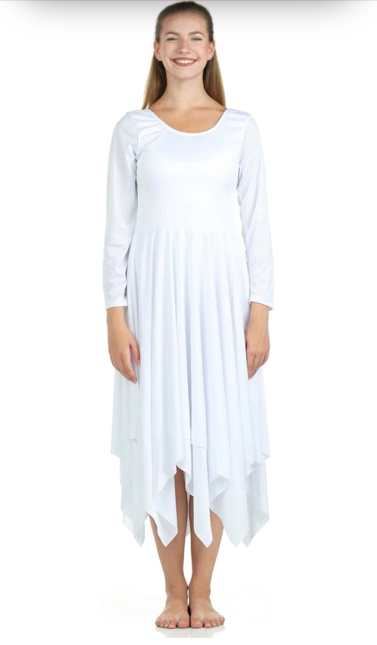 Danzcue Womens Handkerchief Long Sleeve Dance Dress