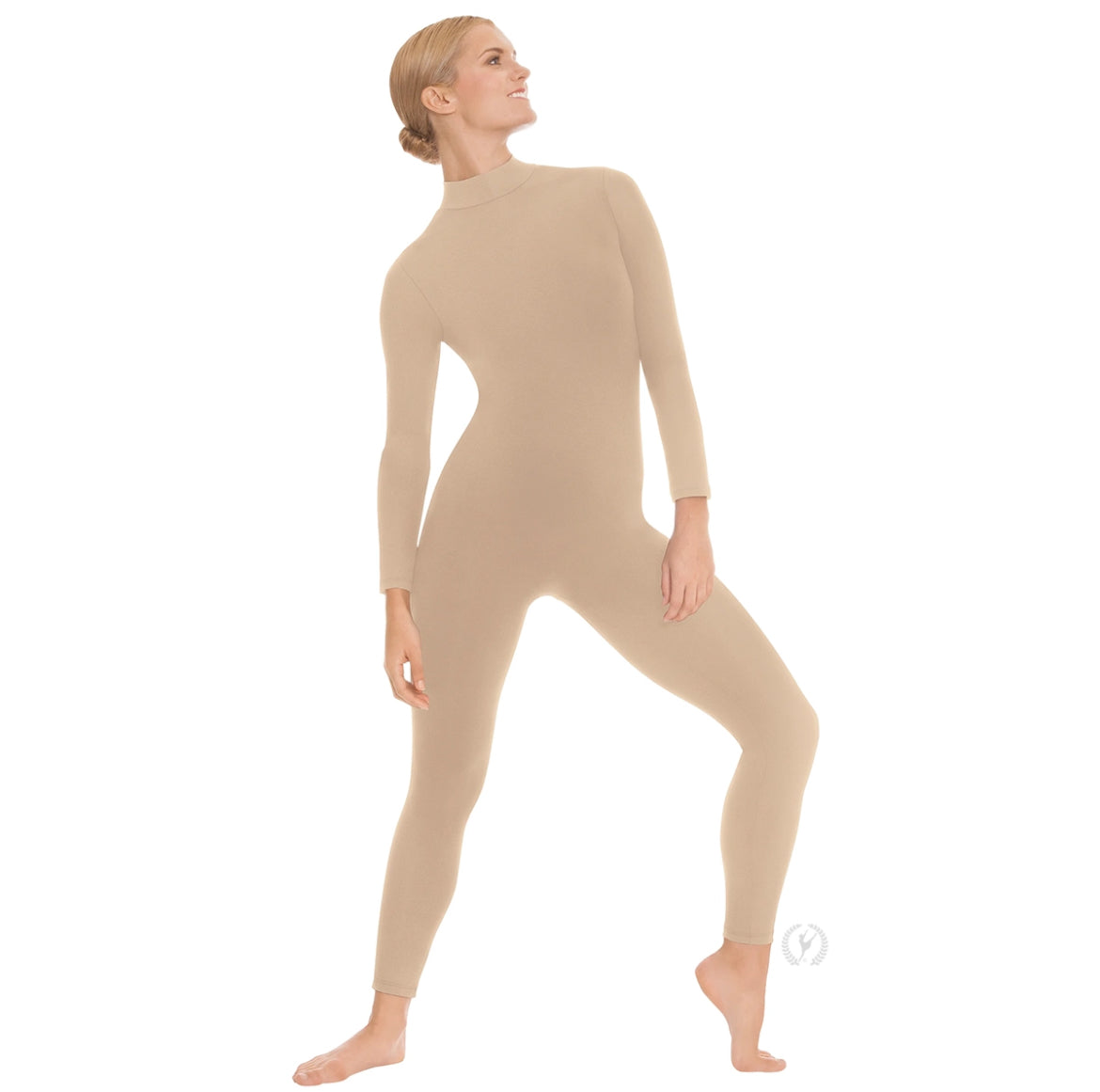 Eurotard Adult Microfiber Zipper Back Mock Neck Long Sleeve Unitard