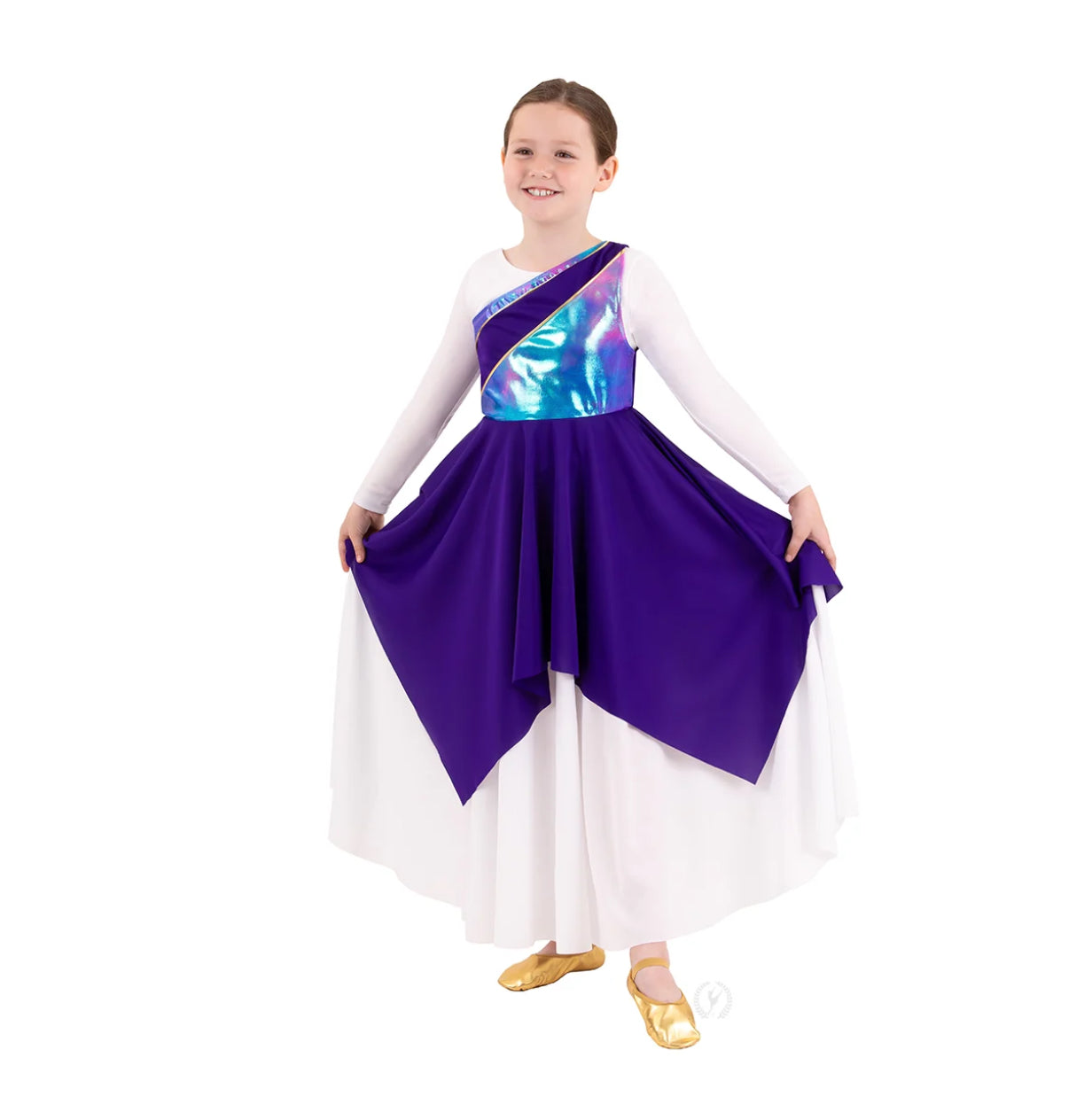 Eurotard Girls Iridescent Asymmetrical Tunic