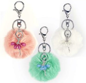 Dasha Designs Ballerina Pouf Keychain