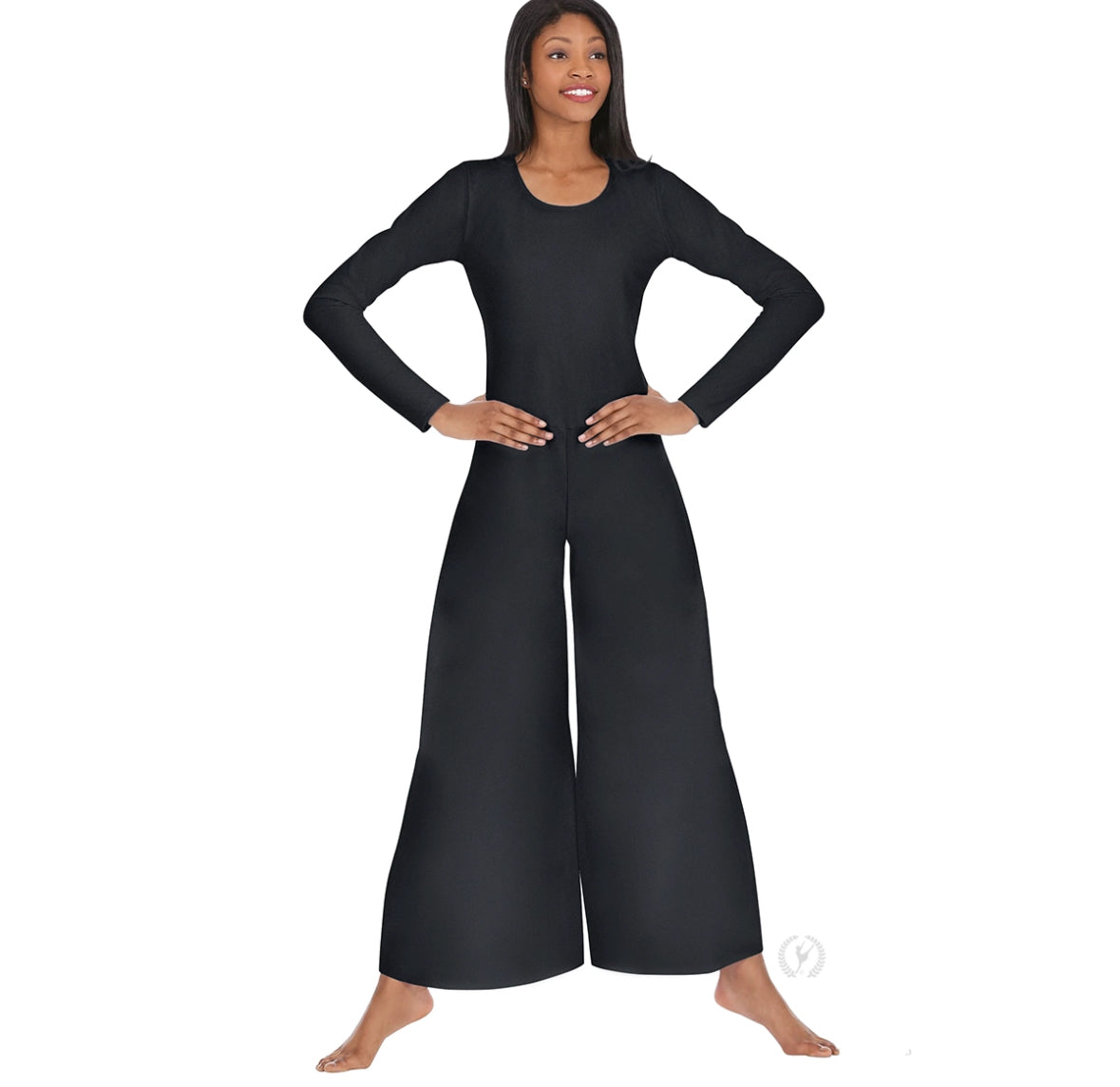 Eurotard Womens Simplicity Polyester Long Sleeve Wide Leg Praise Jumpsuit