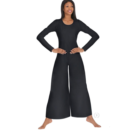 Eurotard Womens Simplicity Polyester Long Sleeve Wide Leg Praise Jumpsuit