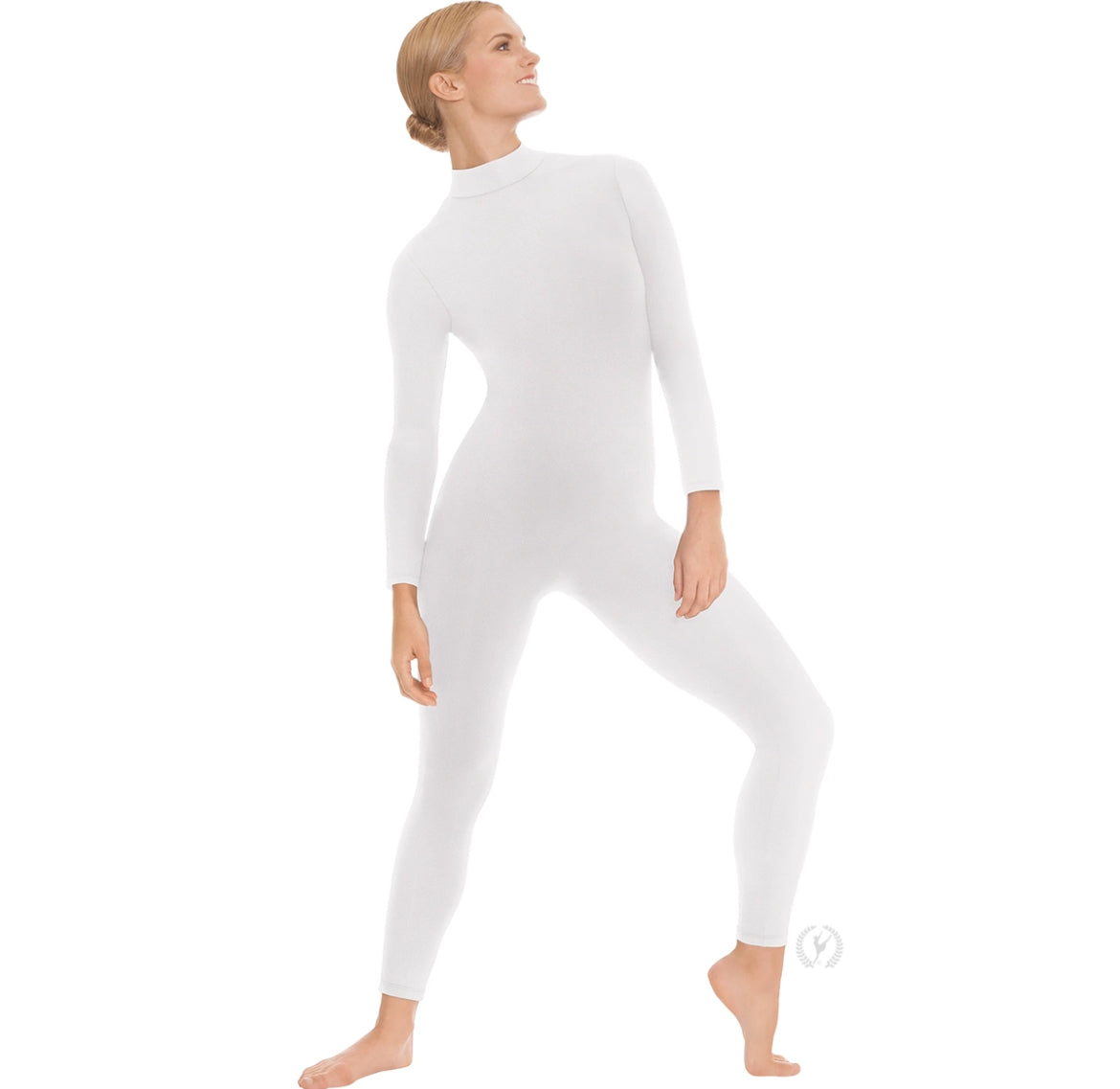 Eurotard Adult Microfiber Zipper Back Mock Neck Long Sleeve Unitard