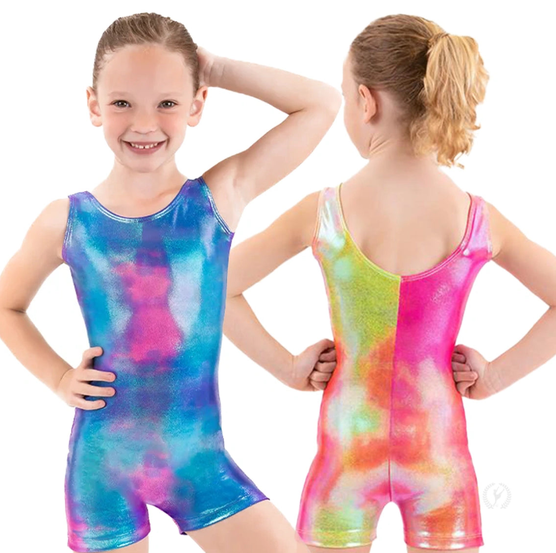 Eurotard Girls Iridescent Splash Tank Gymnastics Biketard