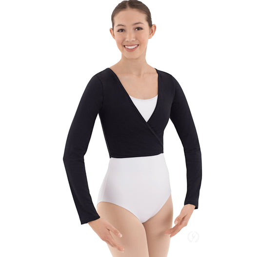 Eurotard Womens Long Sleeve Cotton Lycra Ballet Wrap Sweater
