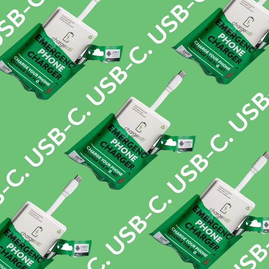 ChargeTab Emergency Portable USB-C Charger – Pre-Charged 3000mAh, Slim & Light, Up to 2-Year Shelf, Compatible w/iPhone 15/16 & Android USB-C Devices