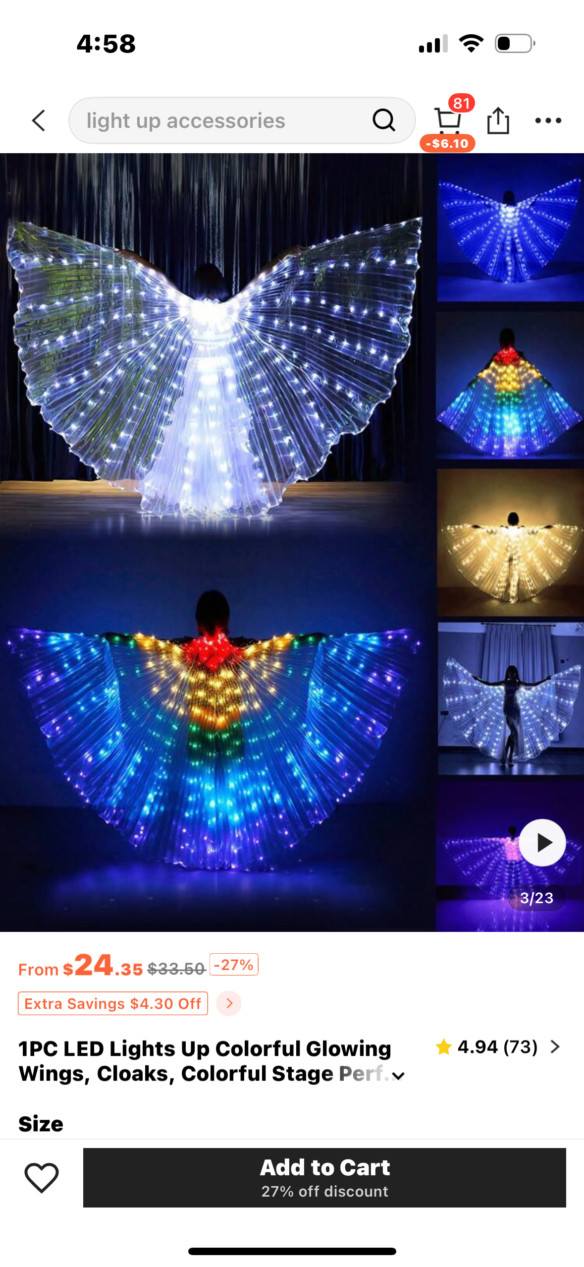 Illunmated Cloak Angel Wings