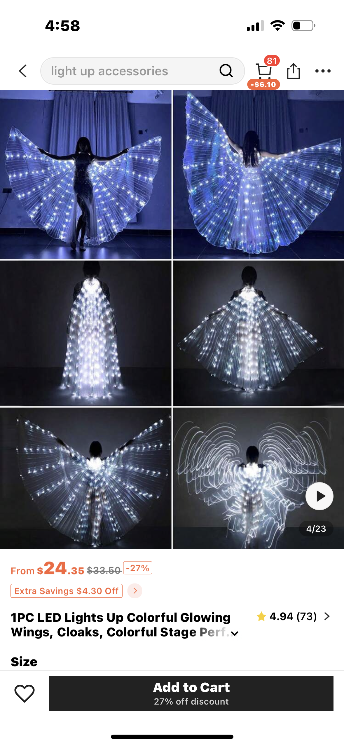 Illunmated Cloak Angel Wings