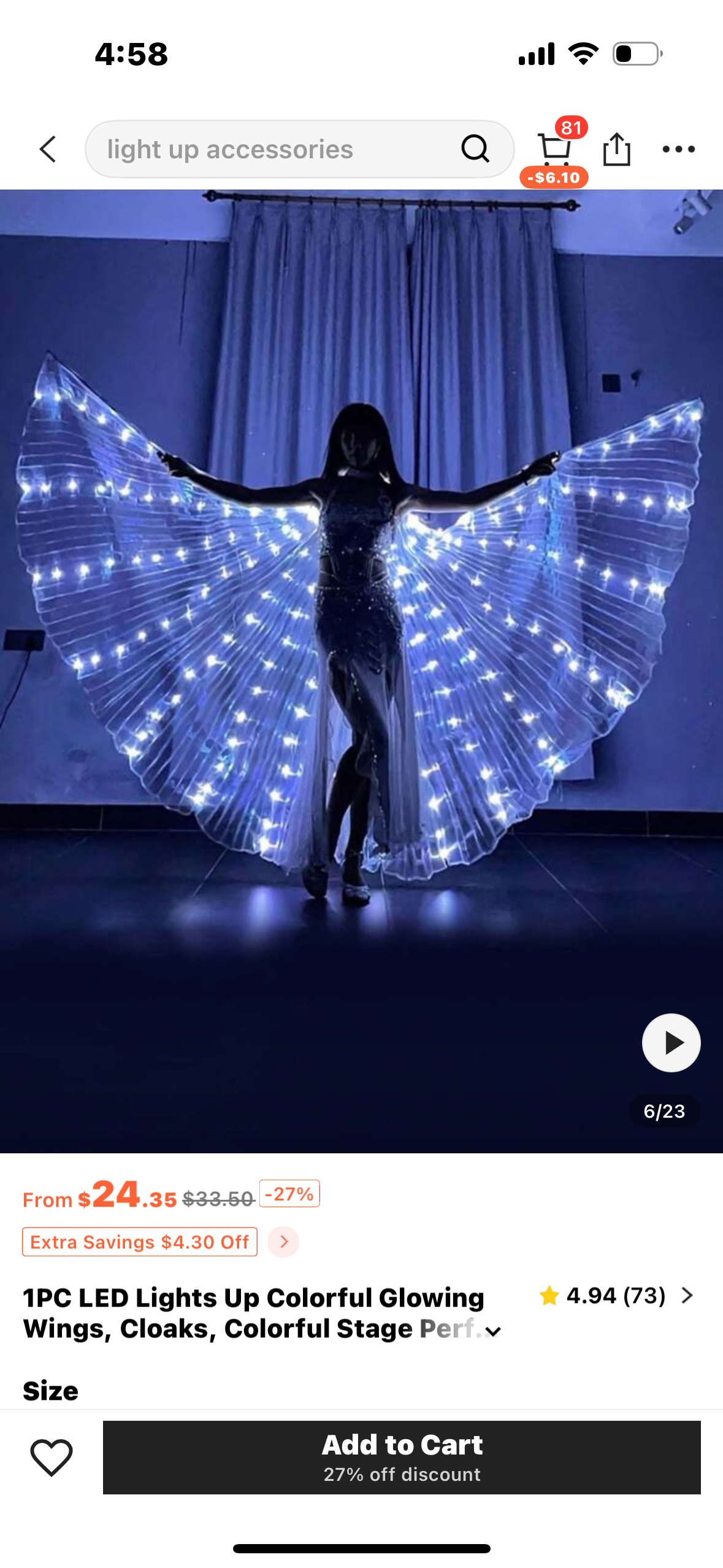 Illunmated Cloak Angel Wings